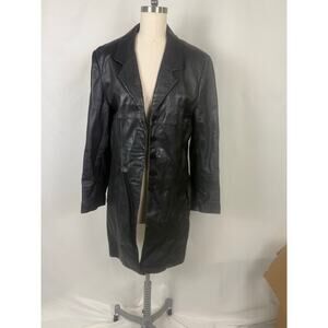 Vintage y2K Wilson's Leather Lined Trench Coat Staple Mystery Winter Old Money